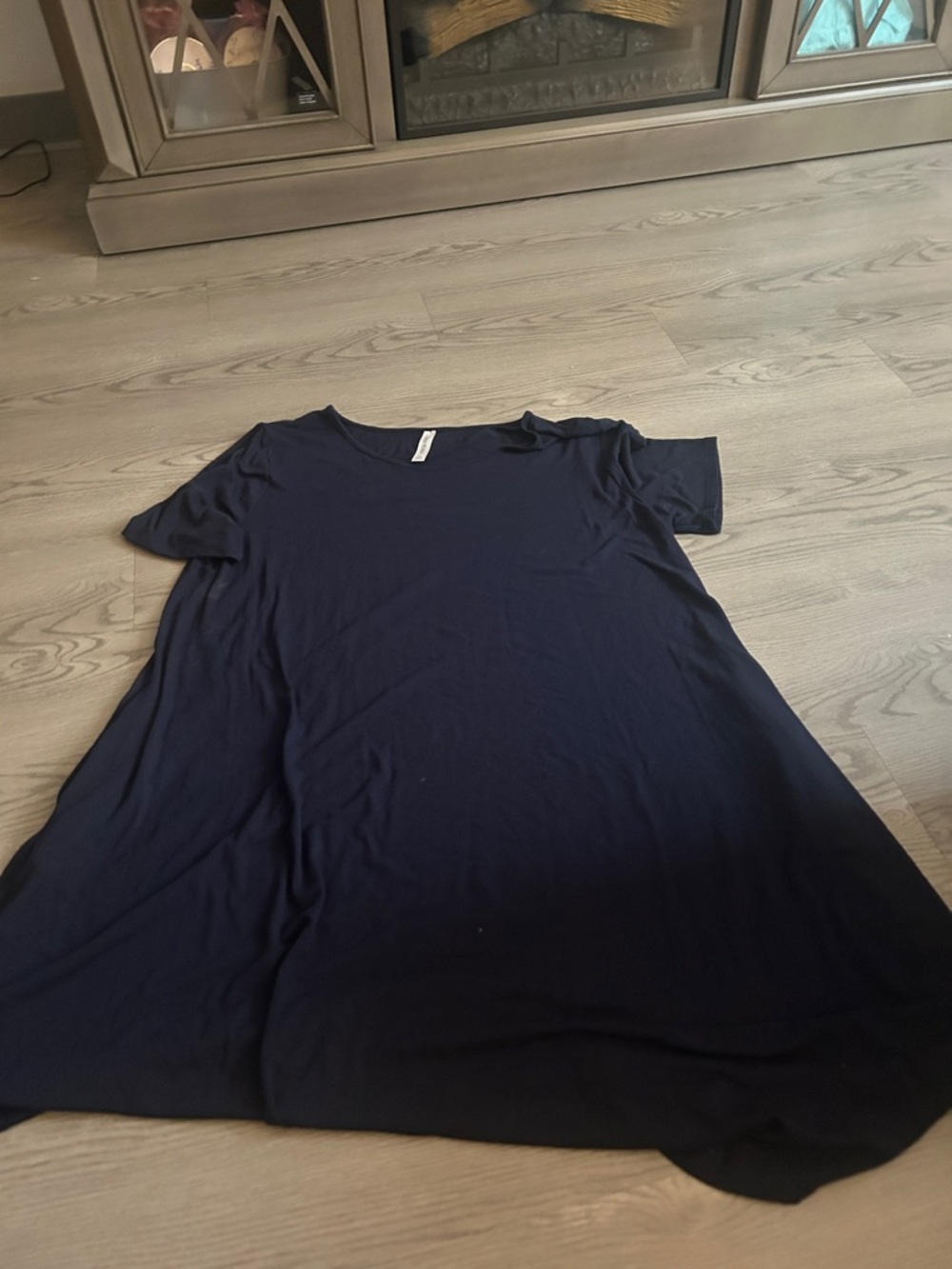 Zenana Outfitters Navy Short Sleeve Midi Dress